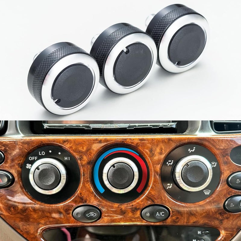 TOPINSTALL Custom 3PCS AC Climate Control Switch Knobs Compatible with 2000-2006 Toyota Tundra Accessories, Air Conditioning AC Heater Blower Fan Control Knobs Replaces 55905-0C010 559050C010 - Image 1